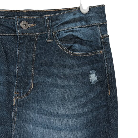 Vanilla Star Women's Distressed High Rise Stretch Blue Denim Skinny Jeans Size 7 - Picture 6 of 9